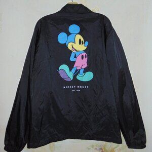 Neff X Disney Colorful 3D Mickey Mouse Windbreaker Snap Button Jacket L